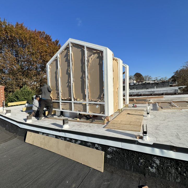 Jersey City Solarium project, currently in progress as of 2024, showcasing the building's interior with large windows, natural light, and modern architectural elements, located in Jersey City, NJ.